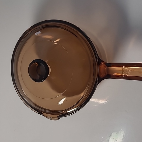 #(5)Corningware vision cookware amber glass pot and ild  1L  used  USA - Picture 3 of 7